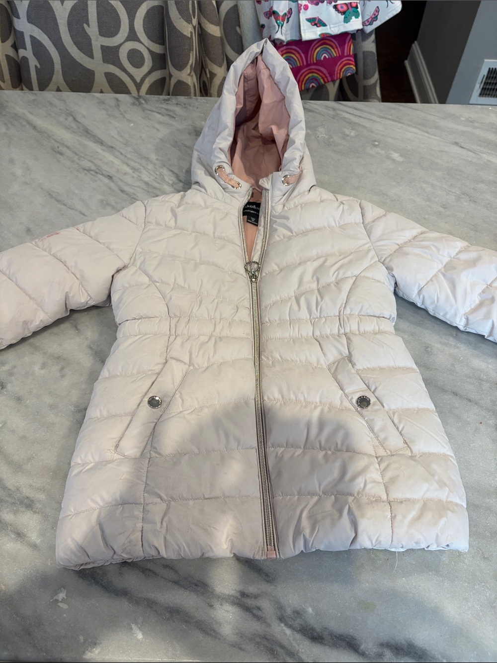 Girls' Quilted Hooded Puffer Jacket